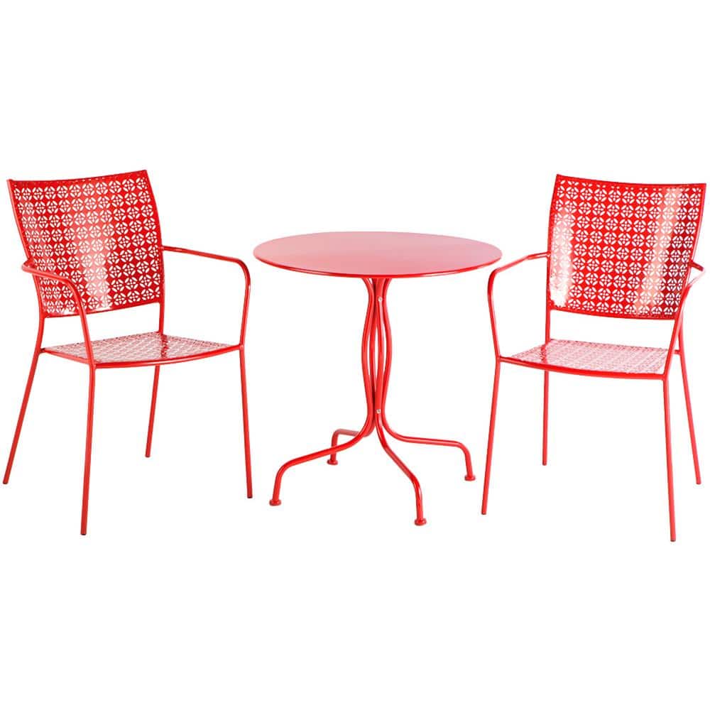 Alfresco Martini Cherry Pie (3Piece) Metal Outdoor Bistro Set with