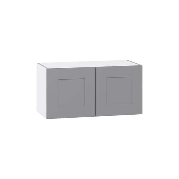 J COLLECTION Roseland 30 in. W x 14 in. D x 15 in. H Assembled Shaker Wall Bridge Kitchen Cabinet in Slate Gray