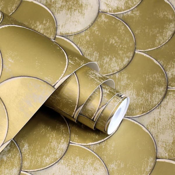 Genevieve Gorder Brass Belly Gold Peel and Stick Wallpaper (Covers 56 sq. ft. )