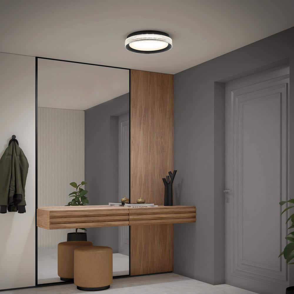 Aston 15 in. 1 Light Black 5CCT Integrated Selectable LED Flush Mount Ceiling Light price history on PriceWatchPro