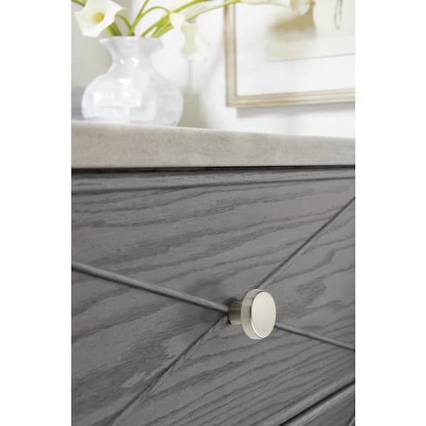 Blackrock 1-5/8 in. (41mm) Modern Satin Nickel Round Cabinet Knob