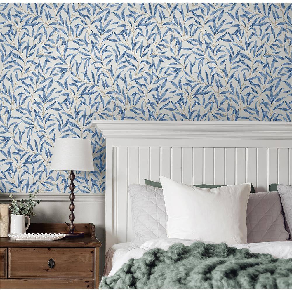 Blue Lake Botanical Peel and Stick Vinyl Wallpaper