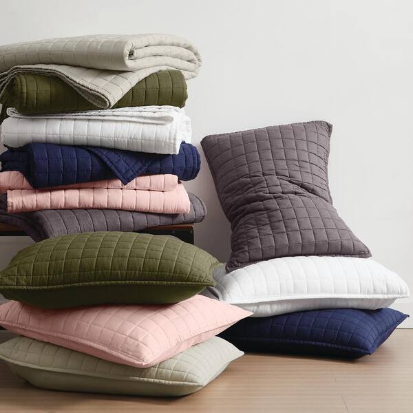 Brooklyn Loom 3-Piece Blush Solid 100% Linen Full/Queen