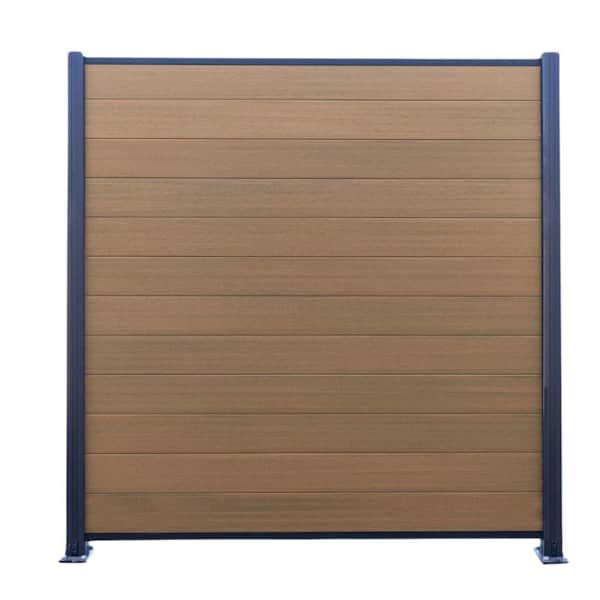 6 ft. x 6 ft. Teak 360 Cap Composite Valla Horizontal Fence Panel