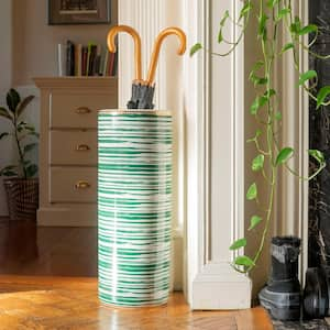 24 in. Striped Green Umbrella Stand