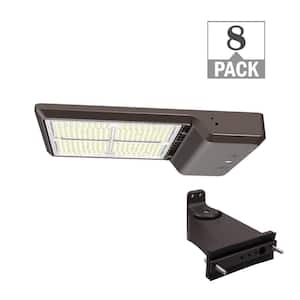 1000-Watt Equivalent Integrated LED Bronze Area Light Straight Arm Kit 24,000-43,500lm TYPE 3 Adjust Lumens CCT (8-Pack)