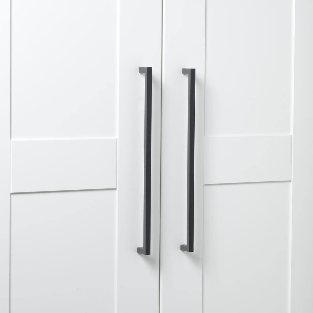 Matte Black 12-5/8" Modern Square Bar Pull with Mounting Hardware