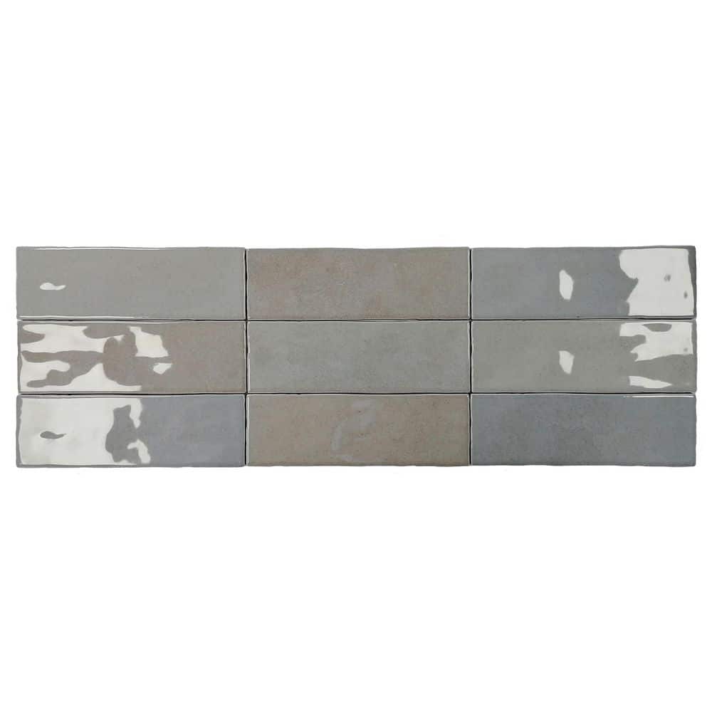 Passion 3" x 8" Glossy Gray Porcelain Wall Tile