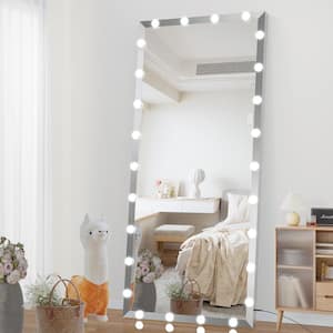 32 in. W x 72 in. H Oversized Rectangle Full Length Mirror with Lights Vanity Mirror with 3 Color Modes Floor Mirror