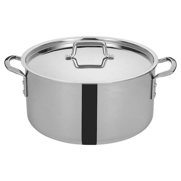 Winco 20 qt. Triply Stainless Steel Stock Pot with Cover
