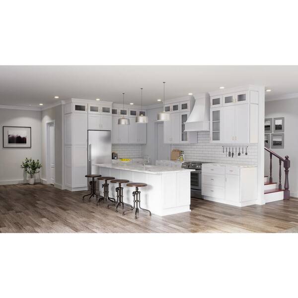 RoomyLife Easy-DIY 33 in. W x 24 in. D x 90 in. H in Shaker White