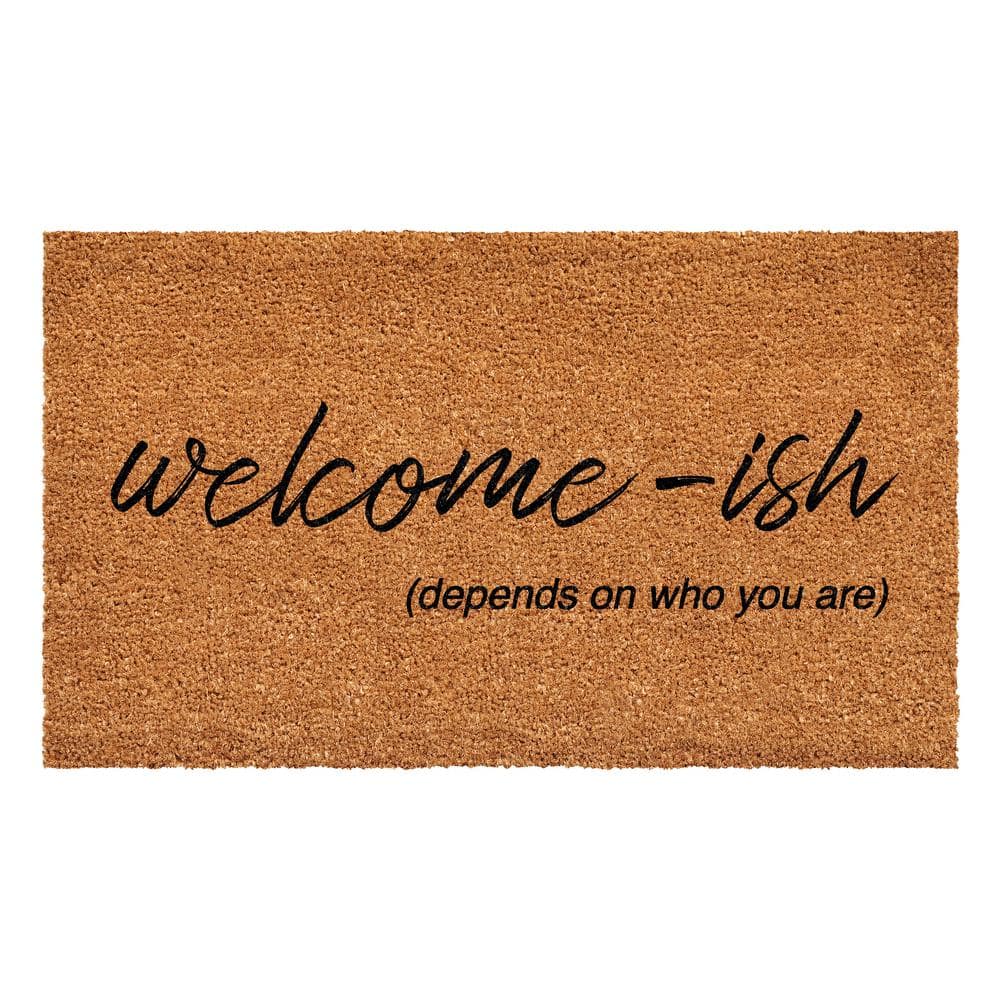 Welcome-ish Coir Outdoor Rectangular Doormat 17" x 29"