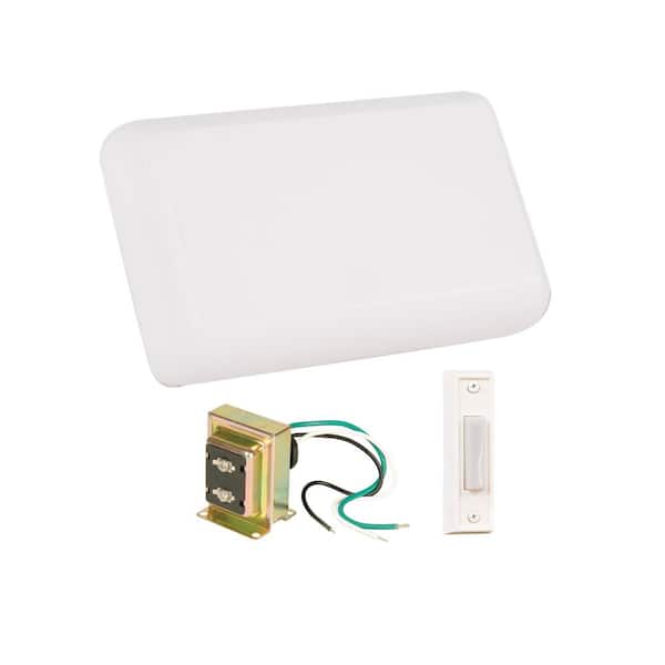 Builder Hardwired 2-Note Doorbell Chime Kit, Transformer 16-Volt/30VA (30-Watts), 1 Wired Push Button Included, White
