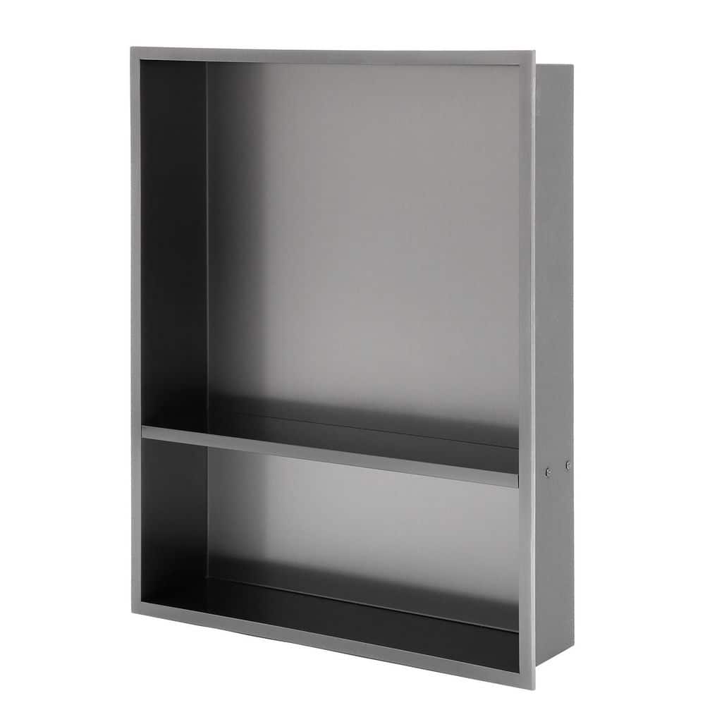 21 in. W x 17 in. H x 4 in. D Stainless Steel Recessed Shower Niche Shelf Organizer in Gunmetal Black price history on PriceWatchPro