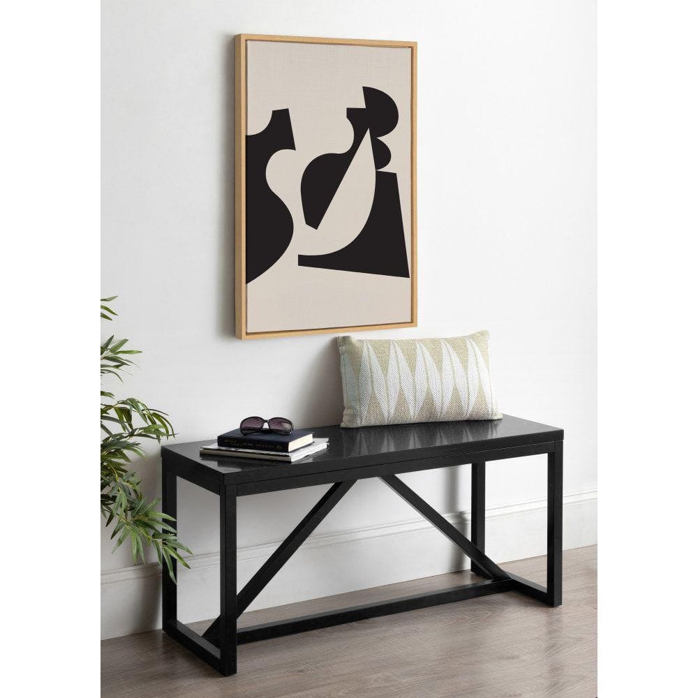 Natural Black and Beige Abstract Canvas Wall Art, 23x33