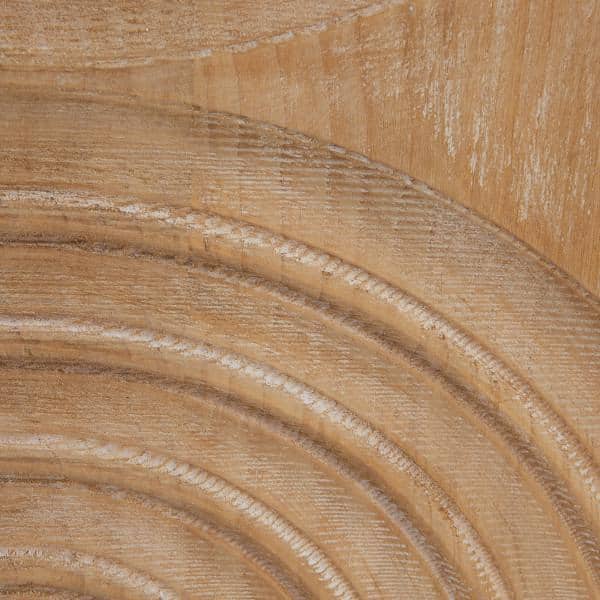 Natural Pine Boho Square Wall Art with Carved Arches
