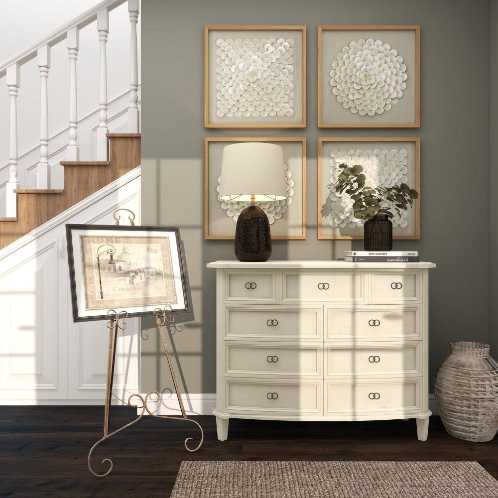 Gold Metal Scroll Adjustable Floor Easel with Chain Support