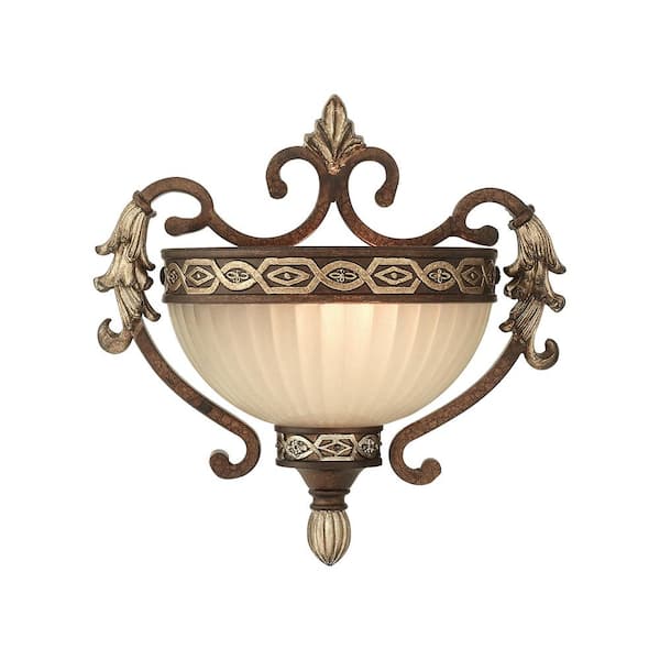 Livex Lighting Seville 1 Light Palacial Bronze with Gilded Accents Wall Sconce