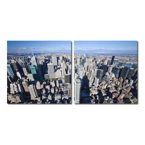 Aerial Manhattan Unframed Photography Wall Art 19.68 in. x 19.68 in