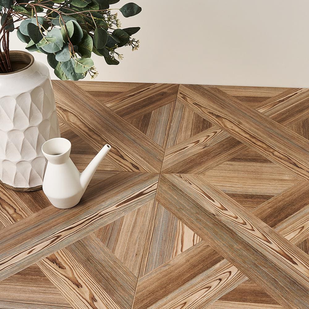 Evergreen 24" x 24" Brown Matte Porcelain Wood Look Tile