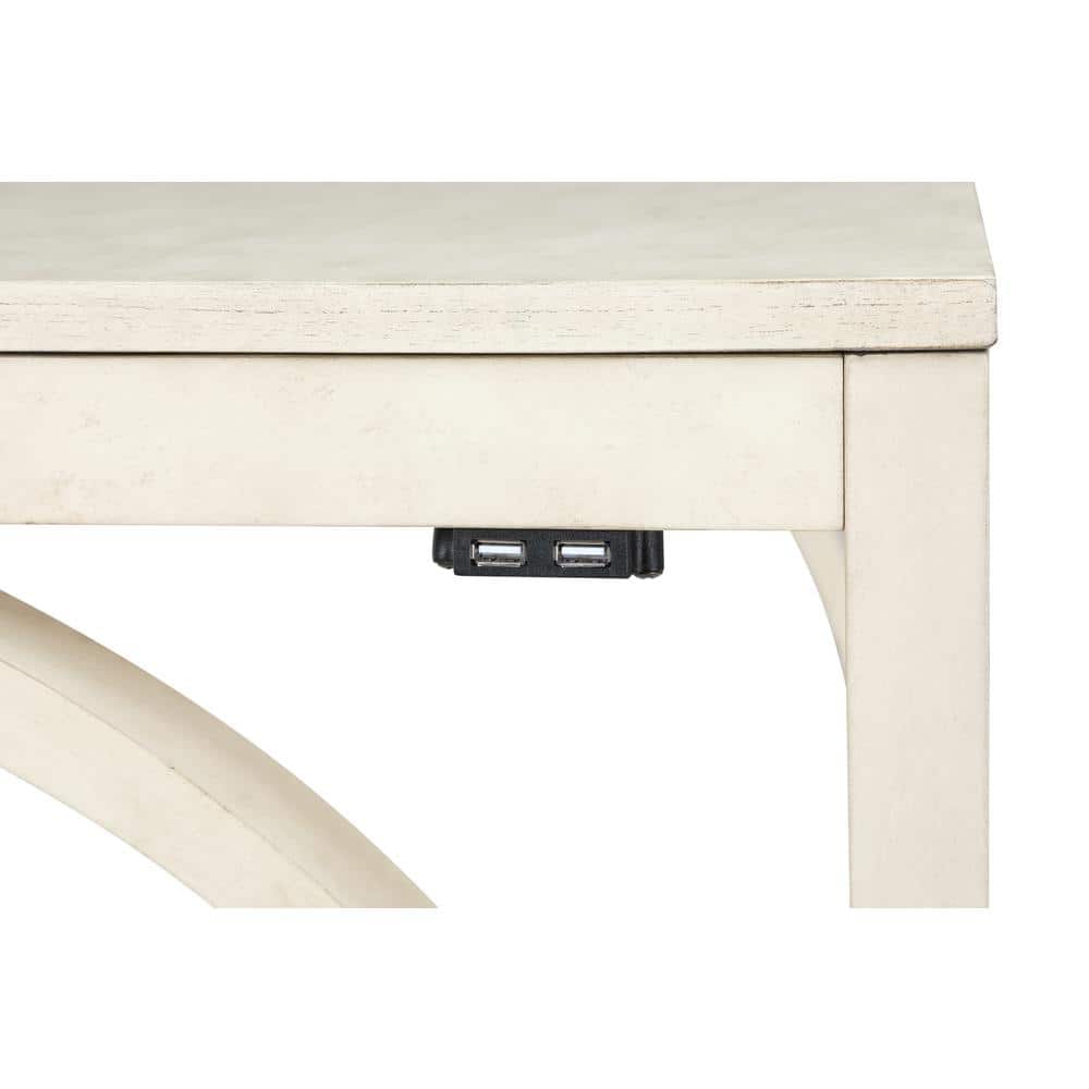 Bella Beige Wood Counter Table with 2 Stools