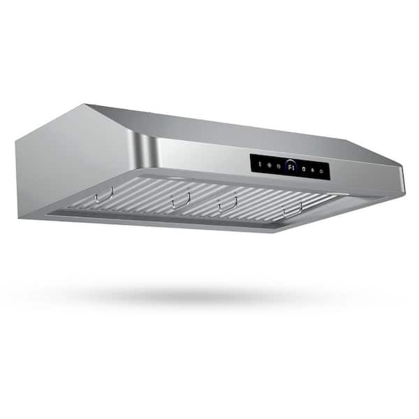 30 in. 900CFM Ducted Under Cabinet Range Hood with 3-Speed Gesture Sensing & Touch Control Panel in Stainless Steel