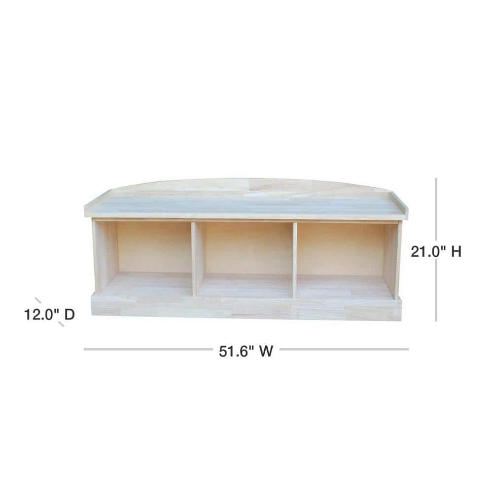 White Wood Coastal Storage Bench with Plinth Base