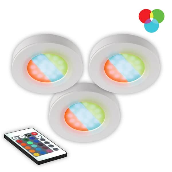 BAZZ LED RGB Under Cabinet Puck Light (3-Pack)