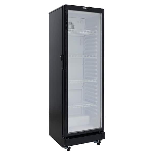 12.0 cu. ft. Commercial Upright Display Refrigerator Glass Door Beverage Cooler in Black