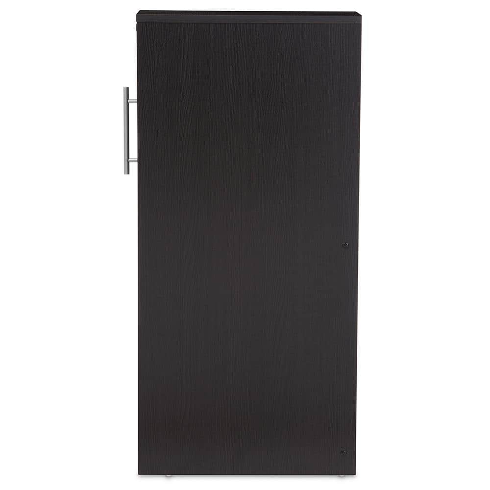 Lindo Dark Brown Engineered Wood Bookcase with Hidden Shelving
