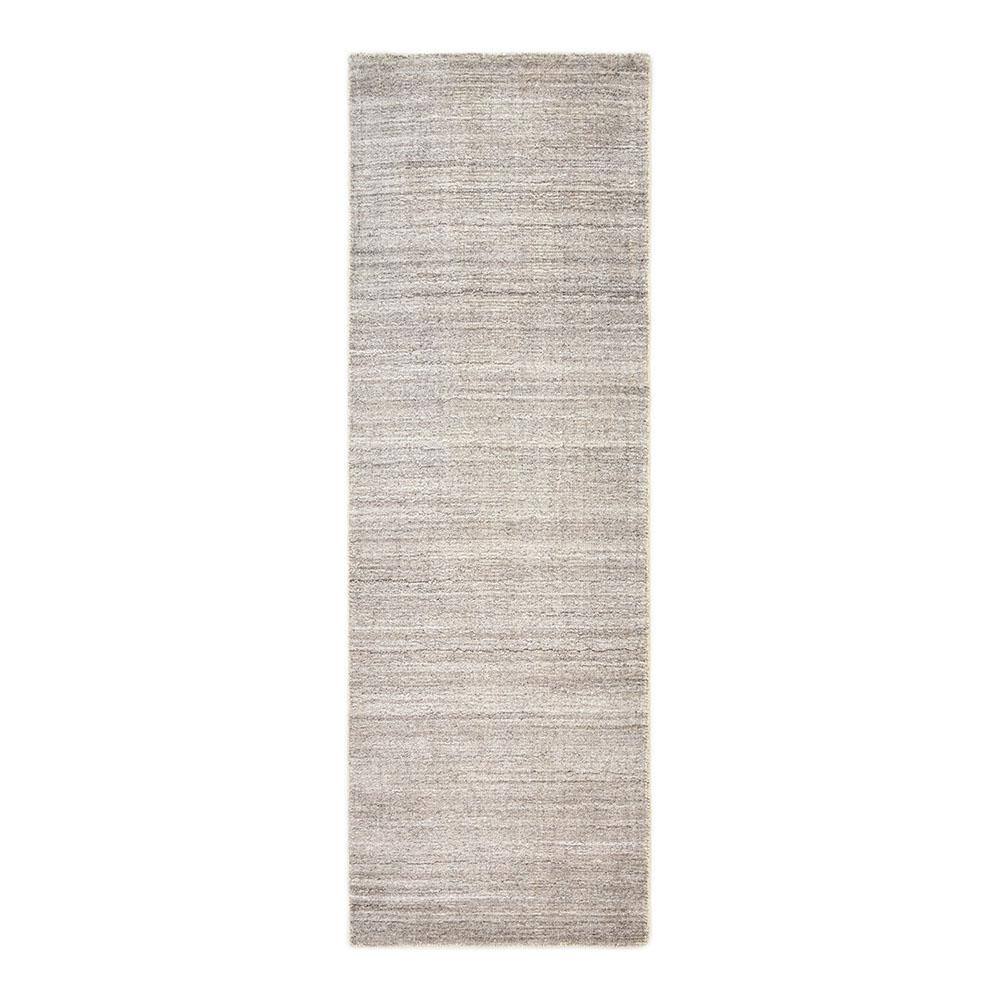 Halsey Hand-Knotted Silver Linen and Wool 2'6" x 8' Runner Rug