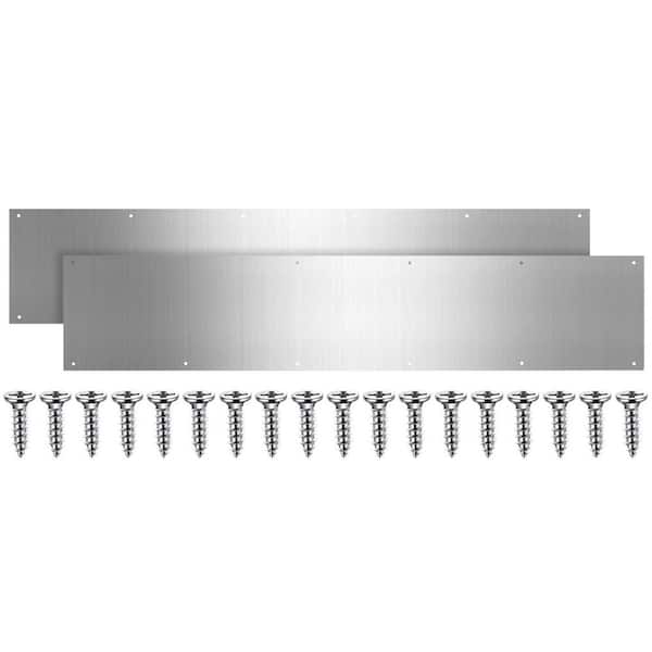 2-Pack 36 x 8 in. Aluminum Door Kick Plate with Screws