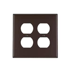 Brown 2-Gang Duplex Outlet Wall Plate (1-Pack)
