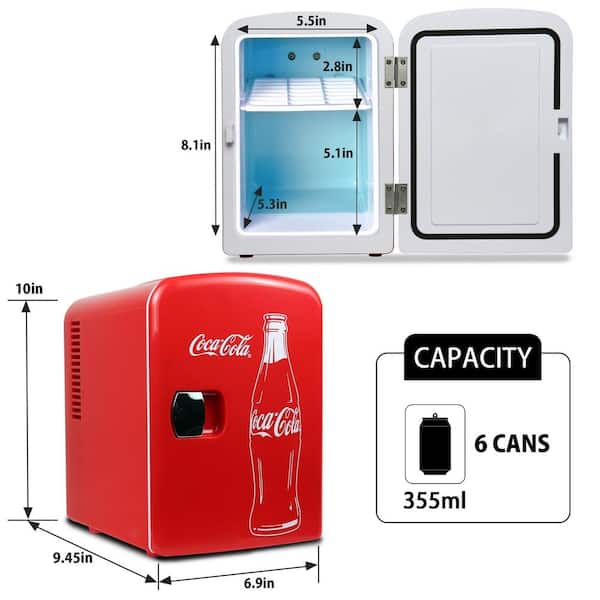 Classic Coca Cola 6 Can Personal Mini Cooler and Fridge