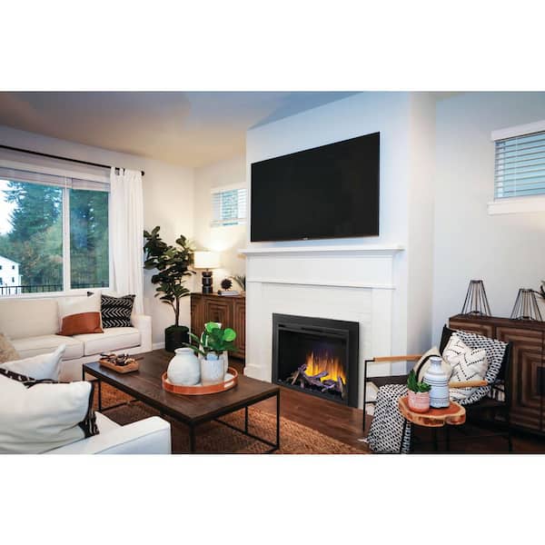 Element 42 in Wall Mount Built-in Electric Fireplace in Black