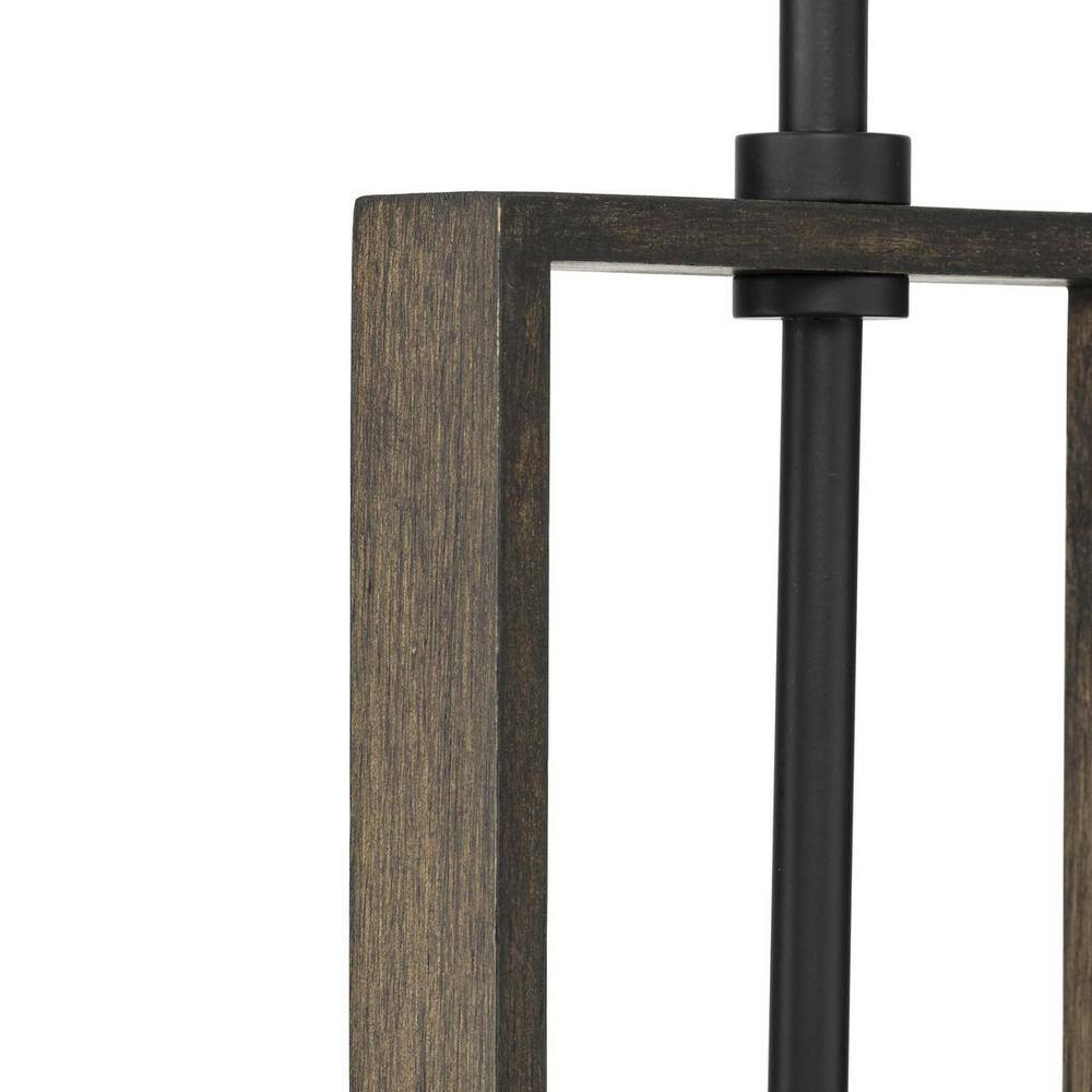 Boundary Matte Black and Gray Wash Oak Single Pendant Light