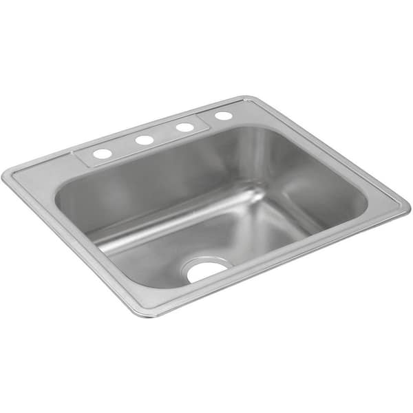 Elkay Drop-In Stainless Steel 25 in. 4-Hole Single Bowl Kitchen Sink