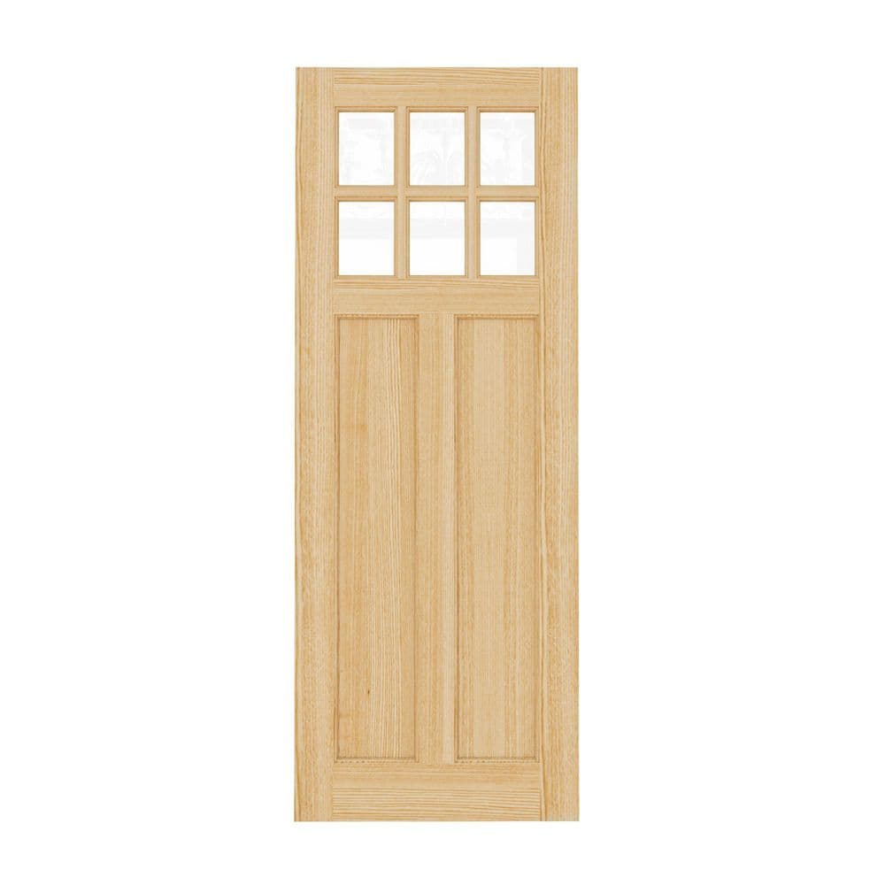 ARK DESIGN 32 in. x 80 in. Universal/Reversible 6-Lite Clear Glass and ...