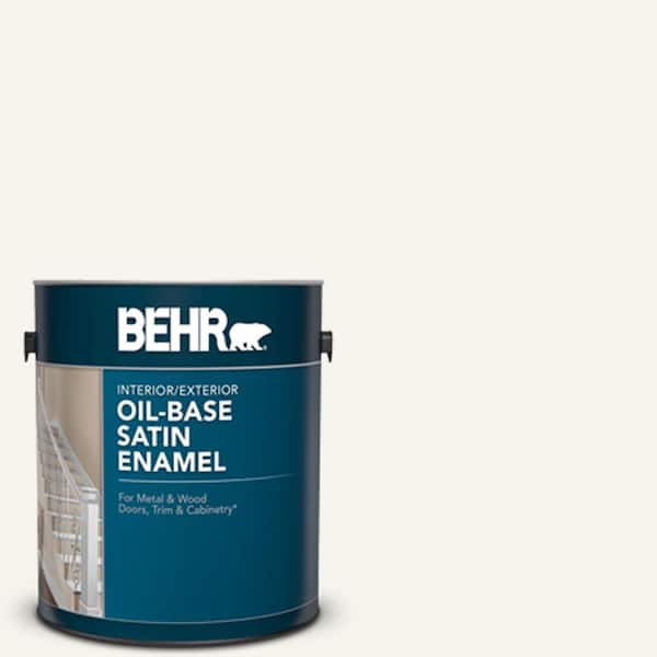 BEHR 1 gal. White Oil-Based Satin Interior/Exterior Enamel Paint