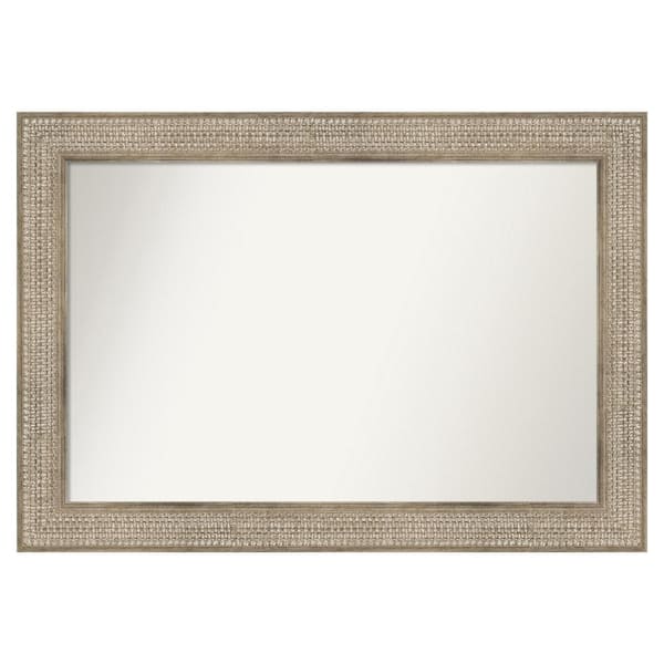 Trellis Silver 40 in. x 28 in. Custom Non-Beveled Wood Framed Bathroom Vanity Wall Mirror