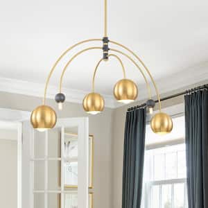 Contemporary Modern 6-Light Brass Sputnik Chandelier for Kitchen Dining Room