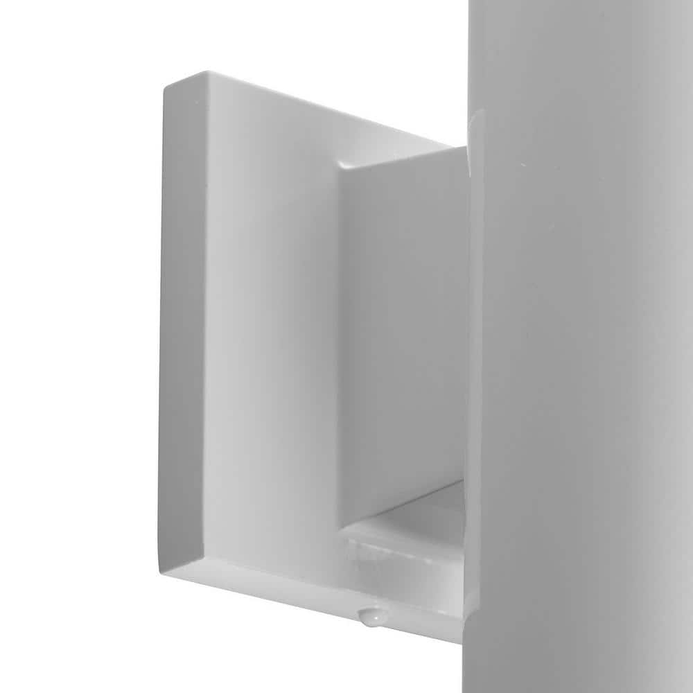 White Porcelain Cylinder Wall Sconce with Bronze Finish