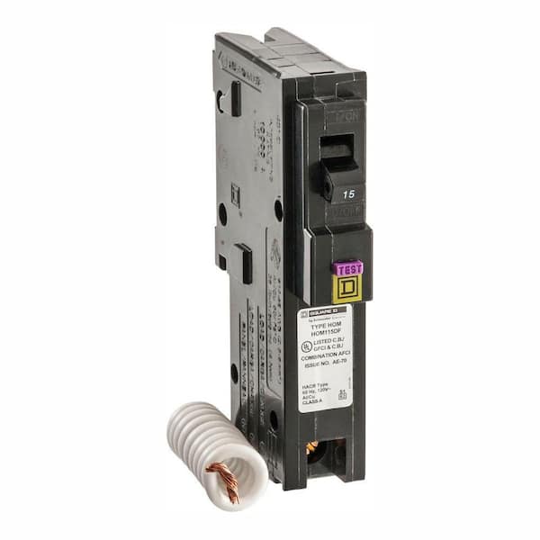 Square D Homeline 15 Amp Single-Pole Dual Function (CAFCI and GFCI) Circuit Breaker (4-Pack)