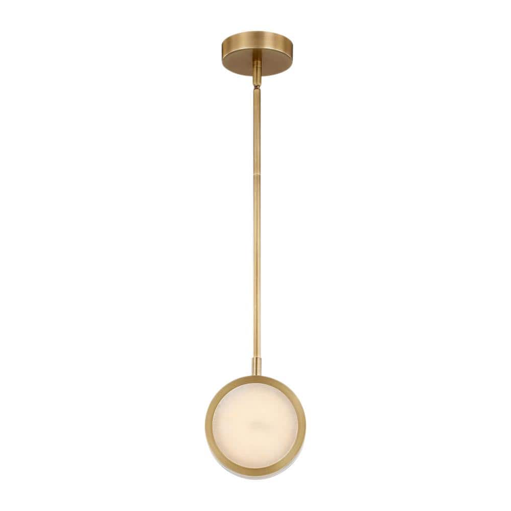 Vintage Polished Nickel Mini LED Glass Bowl Pendant Light