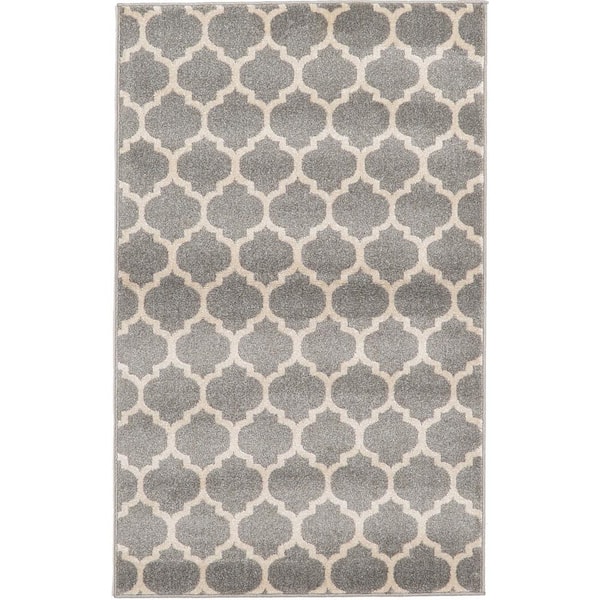 Unique Loom Trellis Philadelphia Gray/Beige 3' 3 x 5' 3 Area Rug