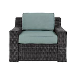 Beau Fort Wicker Outdoor Lounge Chair with Mist Cushion