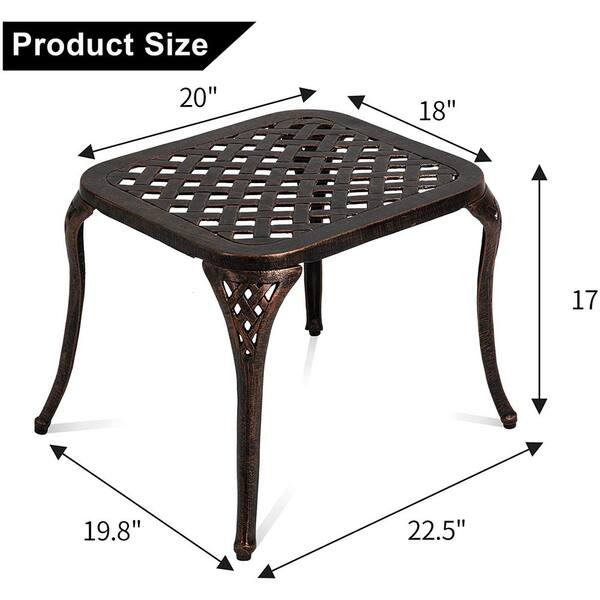 bronze outdoor end table