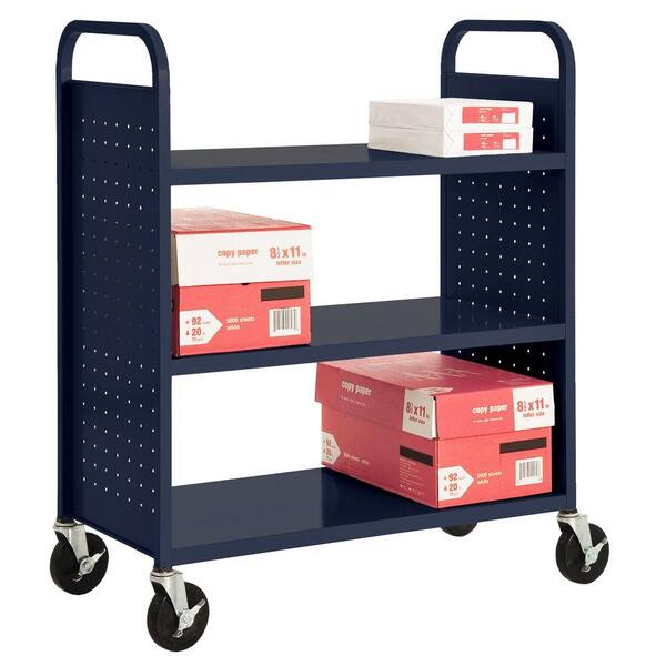 Sandusky Navy Mobile Steel Bookcase