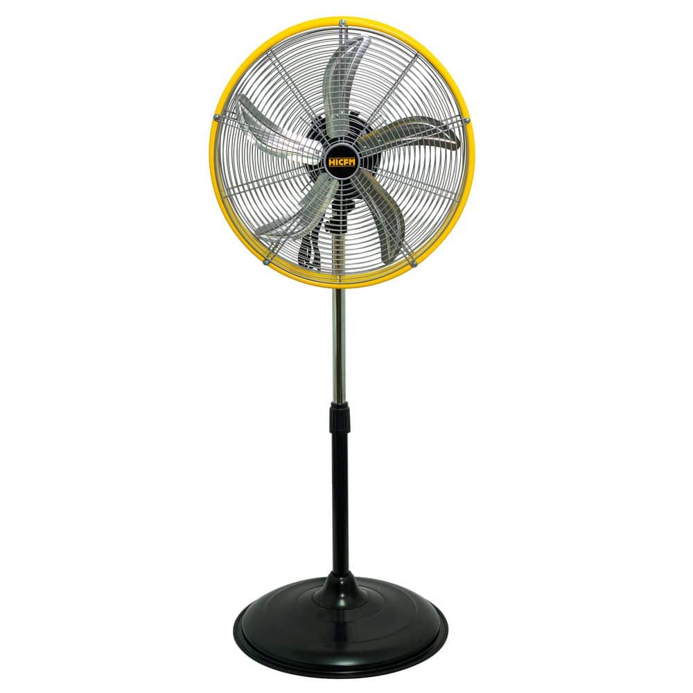 20 in. 3 Speeds High Velocity Pedestal Oscillating Fan in Yellow with Powerful 1/5 HP Motor price history on PriceWatchPro