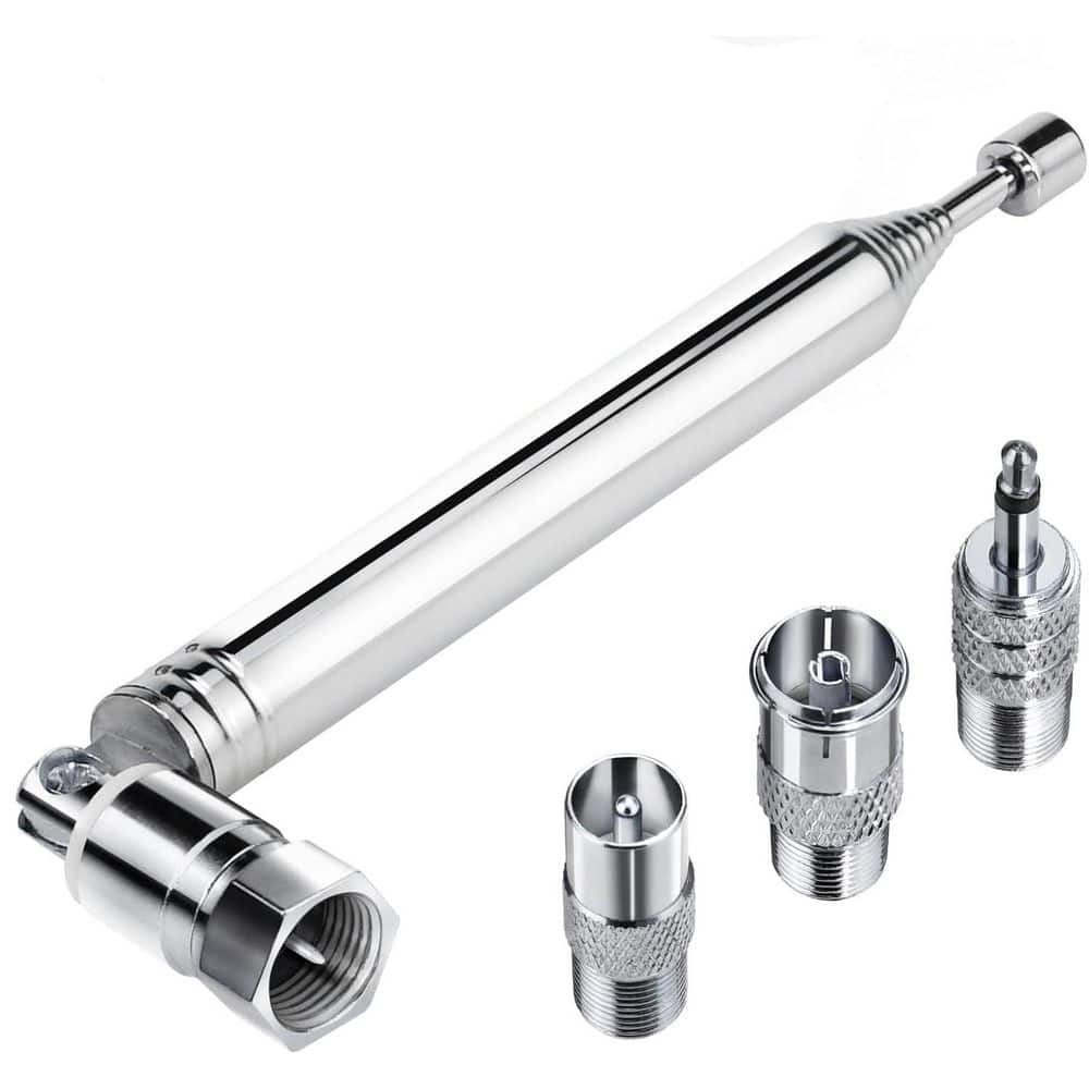 Indoor FM Radio Telescopic Antenna 75 Ohm F Type Connector with Adapter for Stereo Receiver and HiFi Systems price history on PriceWatchPro